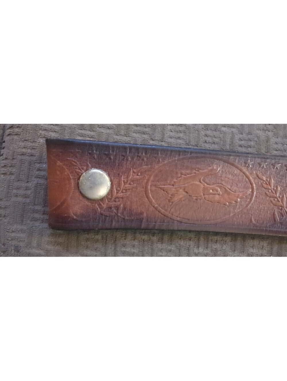Vintage Tooled Leather Belt Strap Flying Mallard Duck Wildlife 44.5 X 1.75 View 3